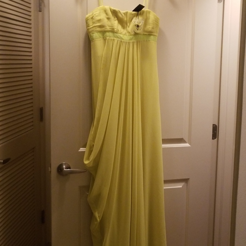 BCBG lime green/yellow maxi dress
